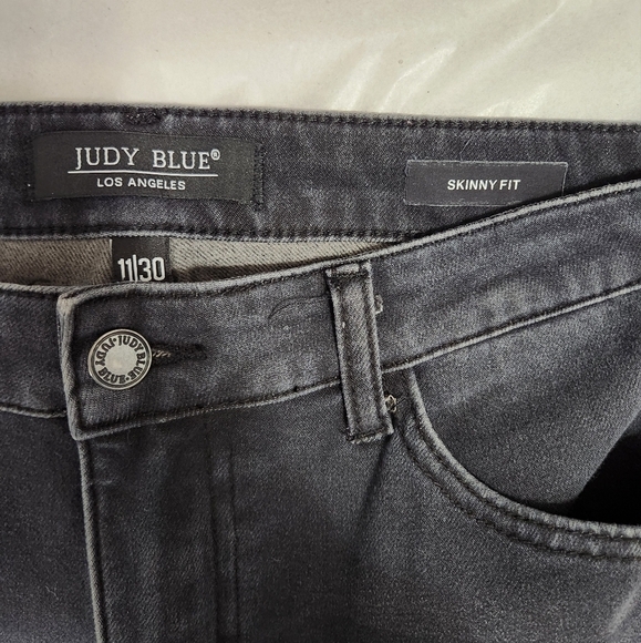 Judy Blue Womens Mid Rise Faded Black Skinny Fit Jeans-Size 11/30 - Picture 8 of 9